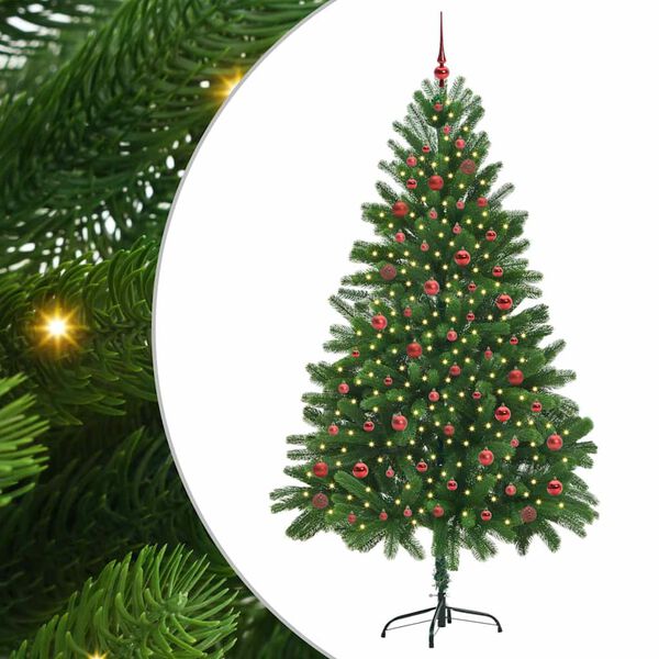vidaXL Kerstboom met 300 LED met standaard Groen 210 cm PE
