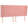 vidaXL Hoofdbord met randen 183x23x118/128 cm fluweel roze