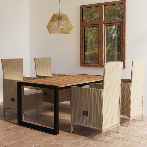 vidaXL 5-delige Tuinset beige