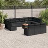 vidaXL 14-delige Loungeset met kussens poly rattan zwart
