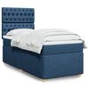 vidaXL Boxspring met matras stof blauw 90x200 cm