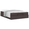 vidaXL Bedframe met matras met matras 2 pcs Tan Stof