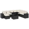 vidaXL 9-delige Loungeset met kussens poly rattan zwart