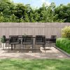 vidaXL 9-delige Tuinset met kussens poly rattan en staal zwart