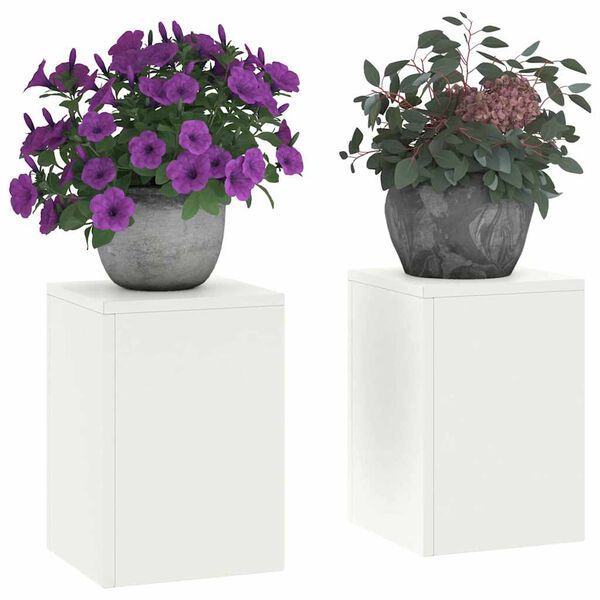 vidaXL Plantenstandaard 2 pcs Wit 24 x 24 x 35 cm Staal