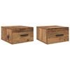 vidaXL Nachtkastje 2 st 35 x 35 x 20 cm Bewerkt hout Oudhout