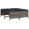 vidaXL Tuinstoelen met kussens 4 stuks grijs polyrotan