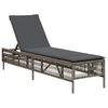 vidaXL Ligbed met kussen poly rattan grijs