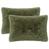 vidaXL Kussensloop 2 st HEERLEN Groen 40 x 60 cm PV Fleece