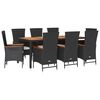 vidaXL 9-delige Tuinset poly rattan zwart