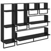 vidaXL Wandplankenset Muurmontage 6 st Zwart Eiken 100 x 25 x 30 cm