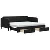 vidaXL Slaapbank met onderschuifbed en lades 90x190 cm stof zwart