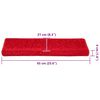 vidaXL Trapmatten 30 st 65x21x4 cm Rood Rechthoekige Rand