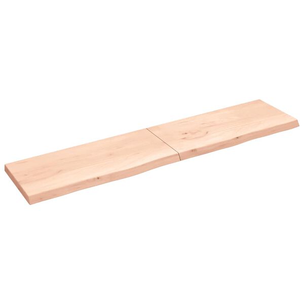 vidaXL Wandschap 220x50x(2-6) cm onbehandeld massief eikenhout