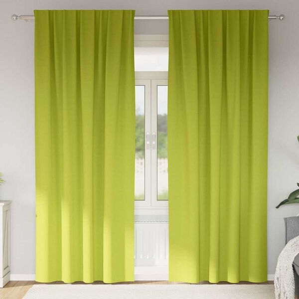 vidaXL Zwart-out Gordijnen met Ringen 2 pcs Groen 225 x 140 cm