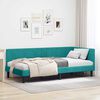 vidaXL Hoekbedframe met hoofdeinde Turquoise 90 cm x 200 cm Fluweel
