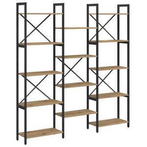 vidaXL Boekenkast 156 x 25 x 167 cm Bewerkt hout Artisan Eiken