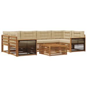 vidaXL Buiten bankenset 7 st Natuurlijk en Beige