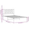 vidaXL Bedframe met hoofdbord metaal zwart 107x203 cm