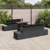 vidaXL Tuin Sofa Set met opslag 7 pcs Zwart Poly riet