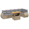 vidaXL 7-delige Loungeset met kussens poly rattan beige
