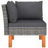 vidaXL 3-delige Loungeset poly rattan en massief eucalyptushout