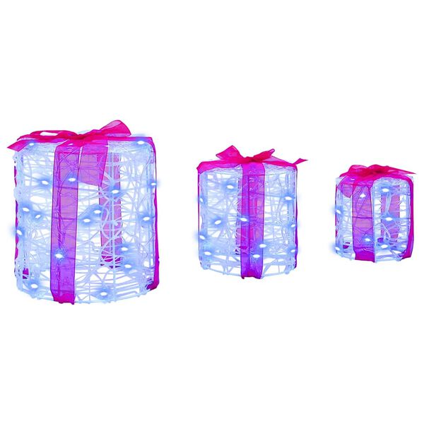 vidaXL Decoratie voor Geschenkdoos 3 pcs Blauw 20 x 20 x 21 cm Acryl