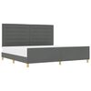 vidaXL Bedframe met hoofdeinde Donkergrijs 200 x 200 cm Stof