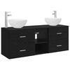 vidaXL Badkamerkastenset 3 st Zwart eiken 49,5 x 35 x 63 cm