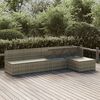 vidaXL 5-delige Loungeset met kussens poly rattan grijs