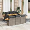 vidaXL 7-delige Loungeset met kussens poly rattan acacia grijs