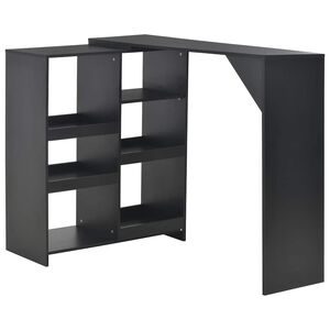 vidaXL Bartafel met verplaatsbaar schap 138x39x110 cm zwart