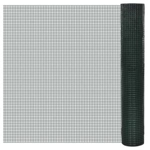 vidaXL Kippengaas 10x1 m gegalvaniseerd staal met PVC-coating groen