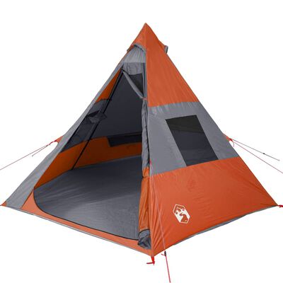 vidaXL Tent 7-persoons waterdicht grijs en oranje