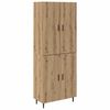 vidaXL Hoge kast 2 pcs Artisan Eiken 69,5 x 34 x 180 cm Bewerkt hout