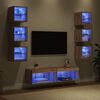 vidaXL TV-kast met LED-striplichten met lade 8 pcs Artisan Eiken Glas