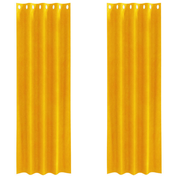 vidaXL Verduisterende gordijnen 2 pcs Mosterdgeel 140 x 260 cm Fluweel