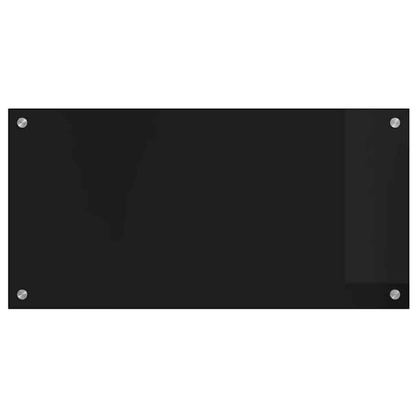 vidaXL Keuken Achterwand Zwart 80 x 40 cm gehard glas