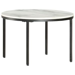 vidaXL Salontafel &Oslash;65 cm echt massief marmer wit en zwart