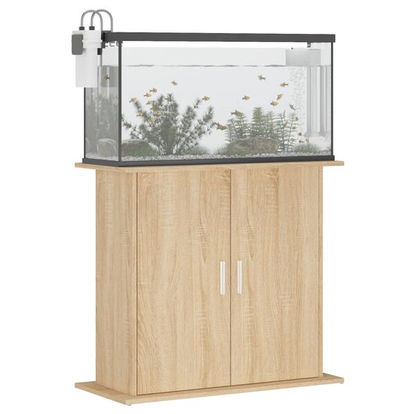 vidaXL Aquariumstandaard Sonoma Eiken 81x36x73 cm Bewerkt Hout