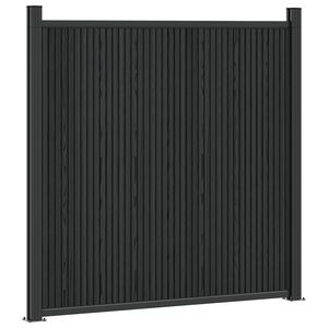 vidaXL Hekpaneel WPC en Aluminium Zwart