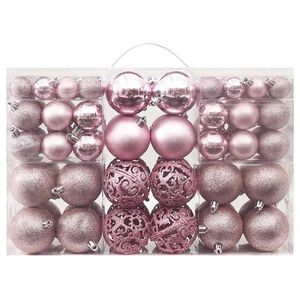 vidaXL 100-delige Kerstballenset roze