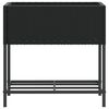 vidaXL Plantenbakken met schap 2 st 70x28x70 poly rattan zwart