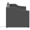 vidaXL Slaapbank met matras en USB stof donkergrijs 90x200 cm