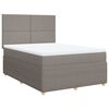vidaXL Boxspring met matras stof taupe 140x190 cm