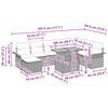 vidaXL Tuin Sofa Set 9 pcs Grijs Poly rattan en gepoedercoat staal