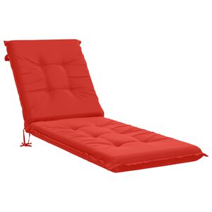 vidaXL Ligstoel Kussen GEMERT 100% Polyester Rood 190 x 60 x 9 cm