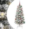 vidaXL Kunstmatige Inklapbare Kerstboom Groen en Wit 150 cm