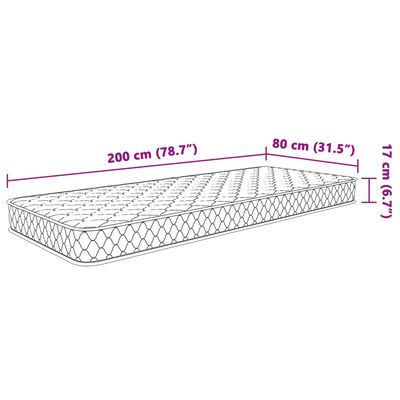 vidaXL Traagschuimmatras 80x200x17 cm wit