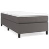 vidaXL Boxspring bed kunstleer grijs 80x200 cm